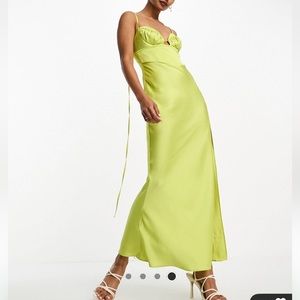 Satin Corset Midi Dress